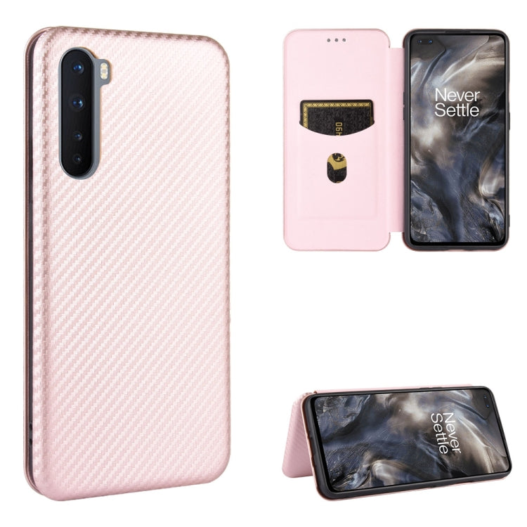 Carbon Fiber Texture Magnetic Horizontal Flip TPU + PC + PU Leather Case with Card Slot, For OnePlus 8 Pro, For OnePlus Nord