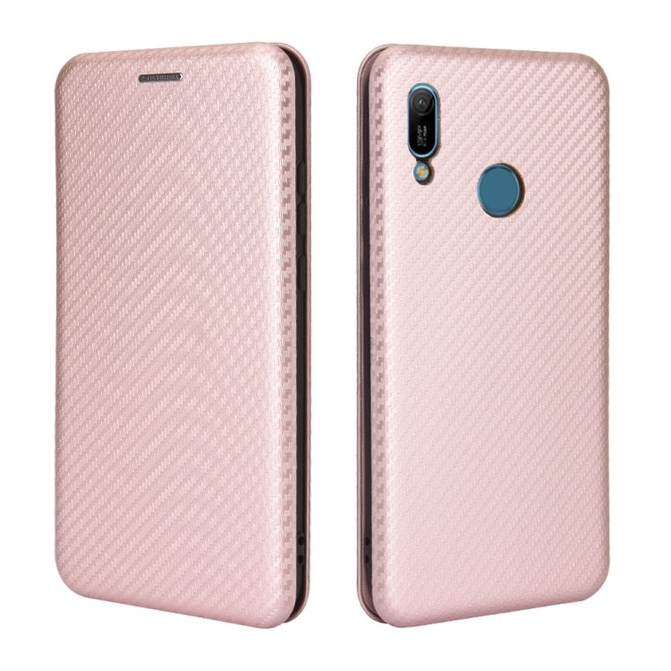 Carbon Fiber Texture Magnetic Horizontal Flip TPU + PC + PU Leather Case with Card Slot, For Huawei Y6 (2019) / Honor Y6s, For Huawei Honor 10 Lite / P smart (2019)