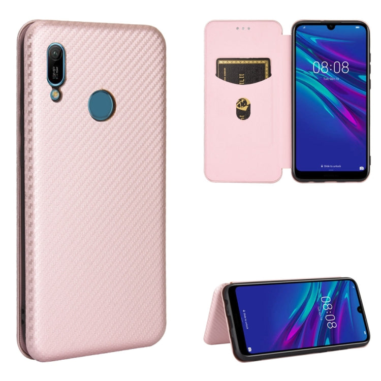 Carbon Fiber Texture Magnetic Horizontal Flip TPU + PC + PU Leather Case with Card Slot, For Huawei Honor 10 Lite / P smart (2019), For Huawei Y6 (2019) / Honor Y6s