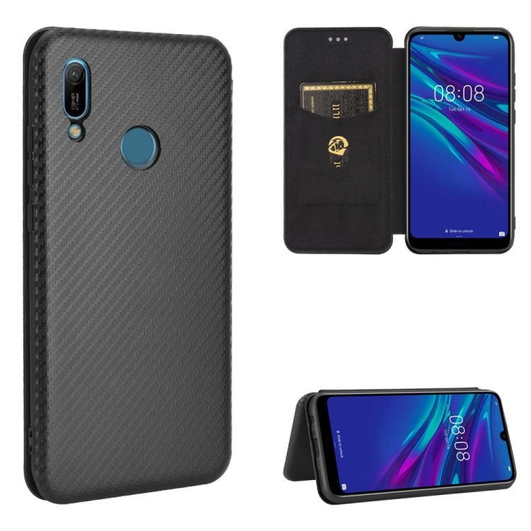 Carbon Fiber Texture Magnetic Horizontal Flip TPU + PC + PU Leather Case with Card Slot, For Huawei Honor 10 Lite / P smart (2019), For Huawei Y6 (2019) / Honor Y6s