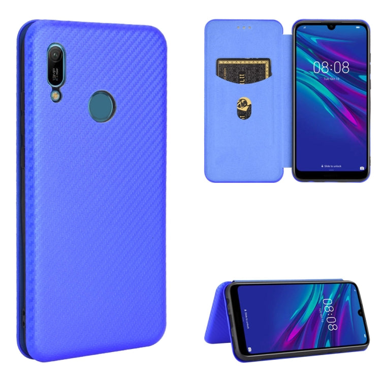 Carbon Fiber Texture Magnetic Horizontal Flip TPU + PC + PU Leather Case with Card Slot, For Huawei Y6 (2019) / Honor Y6s, For Huawei Honor 10 Lite / P smart (2019)