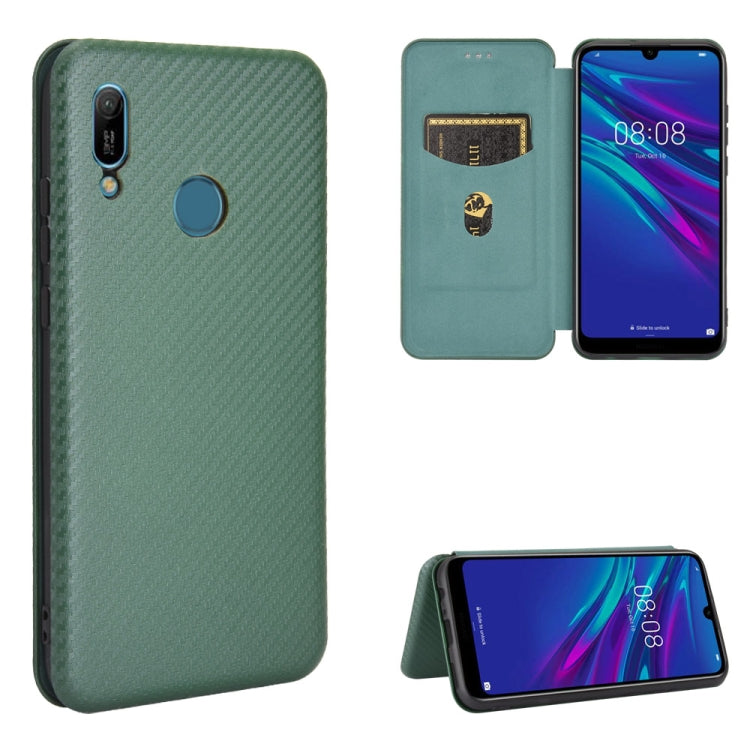 Carbon Fiber Texture Magnetic Horizontal Flip TPU + PC + PU Leather Case with Card Slot, For Huawei Y6 (2019) / Honor Y6s, For Huawei Honor 10 Lite / P smart (2019)