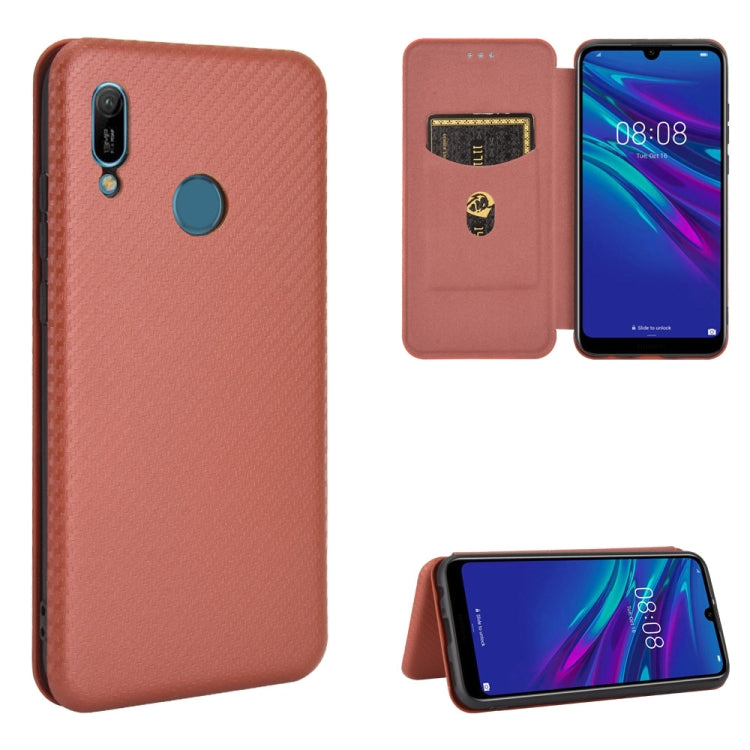 Carbon Fiber Texture Magnetic Horizontal Flip TPU + PC + PU Leather Case with Card Slot, For Huawei Y6 (2019) / Honor Y6s, For Huawei Honor 10 Lite / P smart (2019)