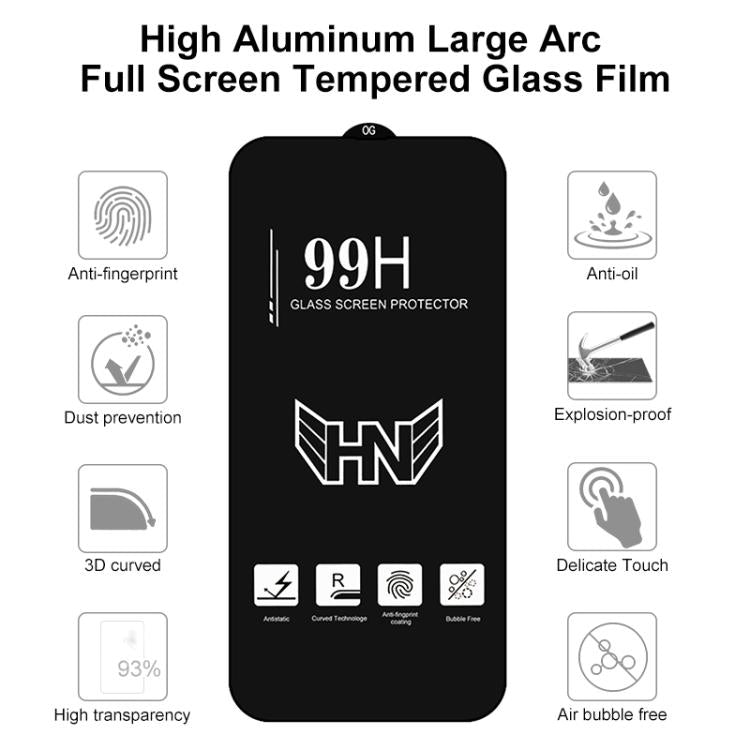 High Aluminum Large Arc Full Screen Tempered Glass Film, For Redmi Note 14 5G / 4G, For Redmi Note 13R, For Redmi Note 13 Pro 4G, For Redmi Note 13 4G, For Redmi Note 13R Pro, For Redmi Note 13, For Redmi Note 13 Pro+, For Redmi Note 13 Pro            ...