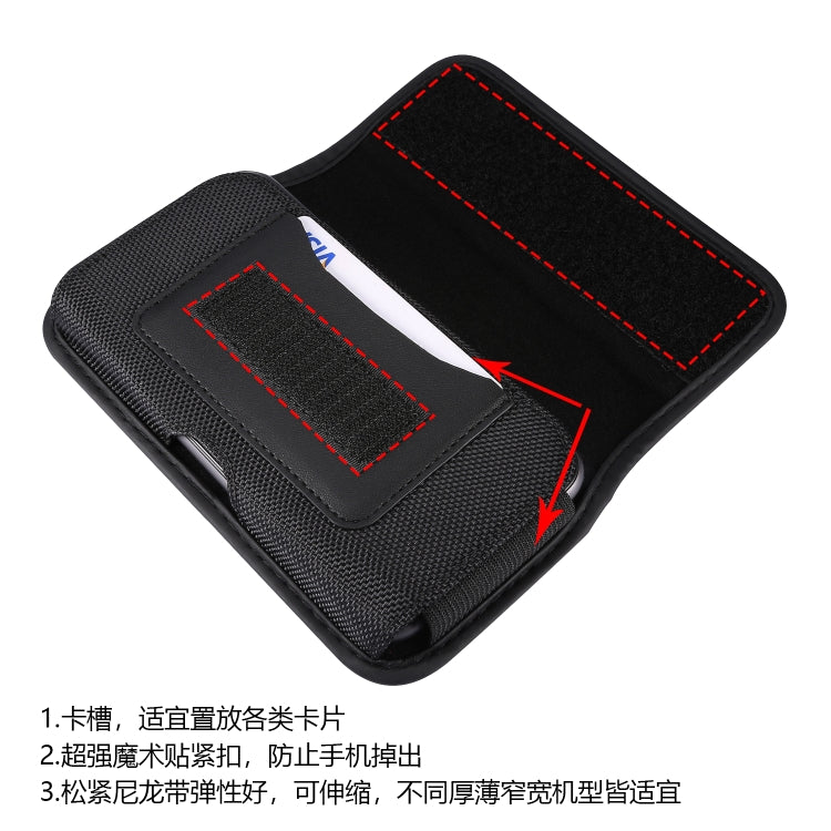 Durable Oxford Cloth Horizontal Plate Hanging Waist Phone Waist Pack Leather Case with Card Slot, Suitable for 5.5-6.7 inch Smartphones, for 5.5-6.7 inch Smartphones
