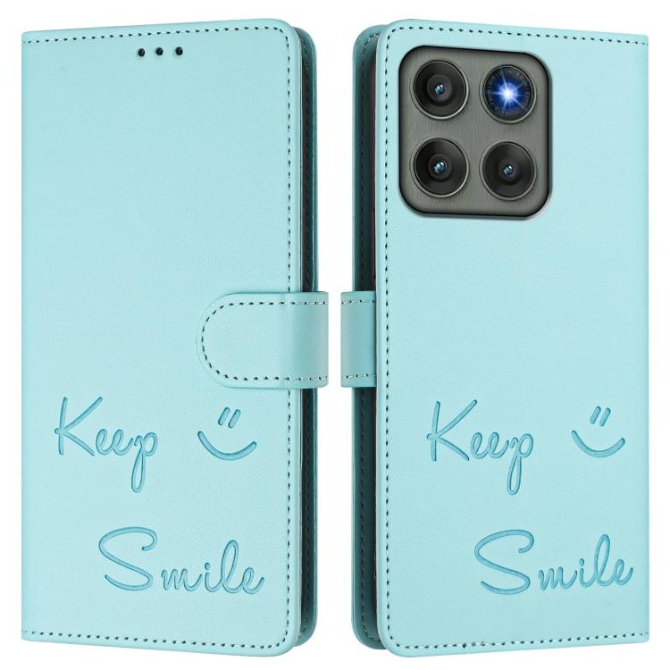 Smile Embossing RFID Leather Phone Case, For Motorola Edge 60 Pro / 60s Pro 5G, For Motorola Edge 60 Fusion, For Motorola Moto G Stylus 5G 2025