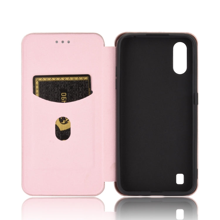 Carbon Fiber Texture Magnetic Horizontal Flip TPU + PC + PU Leather Case with Rope & Card Slot, For Samsung Galaxy A01, For Samsung Galaxy A7(2018) / A750, For Samsung Galaxy A20s, For Samsung Galaxy A21(Eurasian Version), For Samsung Galaxy A31       ...
