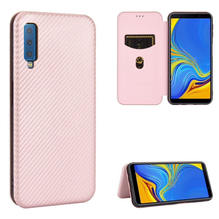 Carbon Fiber Texture Magnetic Horizontal Flip TPU + PC + PU Leather Case with Rope & Card Slot, For Samsung Galaxy A01, For Samsung Galaxy A7(2018) / A750, For Samsung Galaxy A20s, For Samsung Galaxy A21(Eurasian Version), For Samsung Galaxy A31       ...