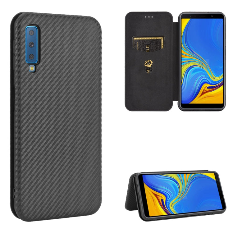 Carbon Fiber Texture Magnetic Horizontal Flip TPU + PC + PU Leather Case with Rope & Card Slot, For Samsung Galaxy A01, For Samsung Galaxy A7(2018) / A750, For Samsung Galaxy A20s, For Samsung Galaxy A21(Eurasian Version), For Samsung Galaxy A31       ...