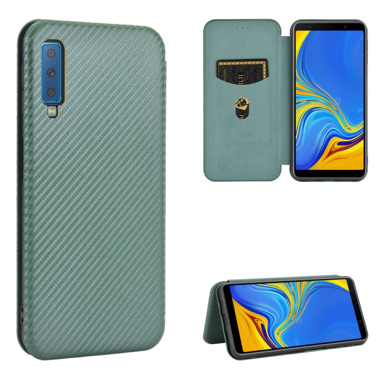Carbon Fiber Texture Magnetic Horizontal Flip TPU + PC + PU Leather Case with Rope & Card Slot, For Samsung Galaxy A01, For Samsung Galaxy A7(2018) / A750, For Samsung Galaxy A20s, For Samsung Galaxy A21(Eurasian Version), For Samsung Galaxy A31       ...