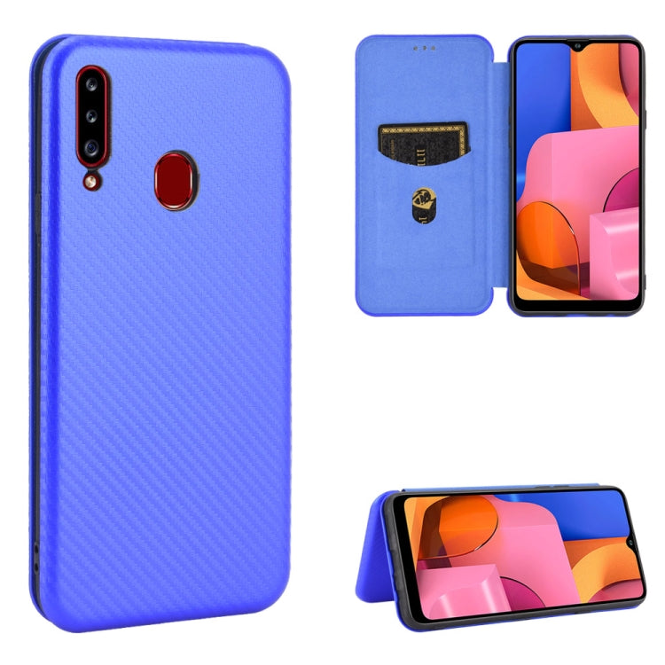 Carbon Fiber Texture Magnetic Horizontal Flip TPU + PC + PU Leather Case with Rope & Card Slot, For Samsung Galaxy A01, For Samsung Galaxy A7(2018) / A750, For Samsung Galaxy A20s, For Samsung Galaxy A21(Eurasian Version), For Samsung Galaxy A31       ...