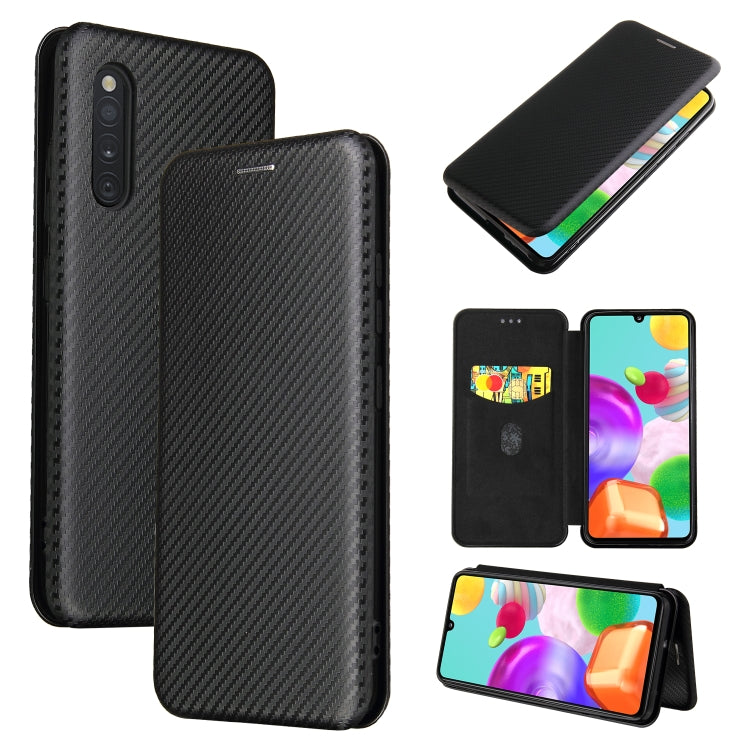 Carbon Fiber Texture Magnetic Horizontal Flip TPU + PC + PU Leather Case with Rope & Card Slot, For Samsung Galaxy A01, For Samsung Galaxy A7(2018) / A750, For Samsung Galaxy A20s, For Samsung Galaxy A21(Eurasian Version), For Samsung Galaxy A31       ...