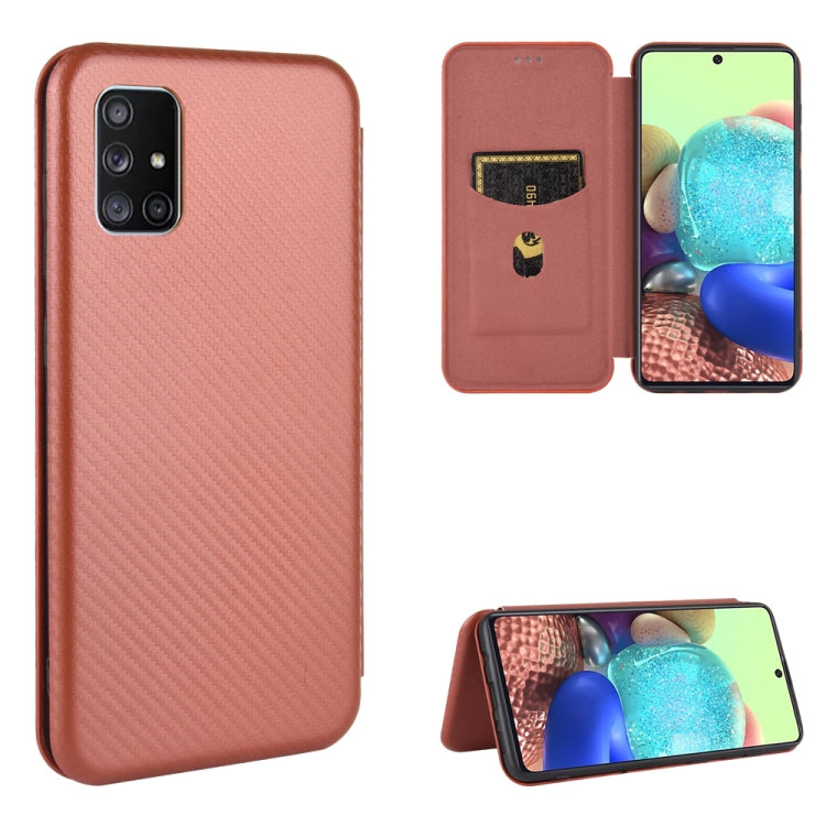 Carbon Fiber Texture Magnetic Horizontal Flip TPU + PC + PU Leather Case with Rope & Card Slot, For Samsung Galaxy A71 5G, For Samsung Galaxy A71, For Samsung Galaxy A90 5G, For Samsung Galaxy A91 / M80s / S10 Lite, For Samsung Galaxy M11              ...