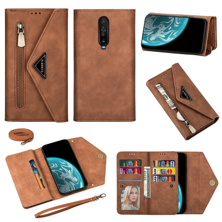 Skin Feel Zipper Horizontal Flip Leather Case with Holder & Card Slots & Photo Frame & Lanyard & Long Rope, For Xiaomi Redmi 8A, For Xiaomi Redmi K30, For Xiaomi Redmi K30 Pro, For Xiaomi Redmi Note 7, For Xiaomi Redmi Note 8 Pro, For Xiaomi Redmi Note...