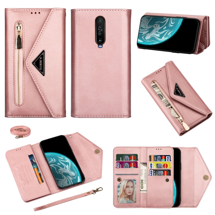 Skin Feel Zipper Horizontal Flip Leather Case with Holder & Card Slots & Photo Frame & Lanyard & Long Rope, For Xiaomi Redmi 8A, For Xiaomi Redmi K30, For Xiaomi Redmi K30 Pro, For Xiaomi Redmi Note 7, For Xiaomi Redmi Note 8 Pro, For Xiaomi Redmi Note...