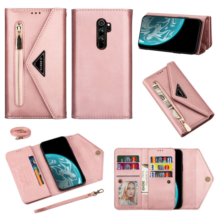 Skin Feel Zipper Horizontal Flip Leather Case with Holder & Card Slots & Photo Frame & Lanyard & Long Rope, For Xiaomi Redmi 8A, For Xiaomi Redmi K30, For Xiaomi Redmi K30 Pro, For Xiaomi Redmi Note 7, For Xiaomi Redmi Note 8 Pro, For Xiaomi Redmi Note...