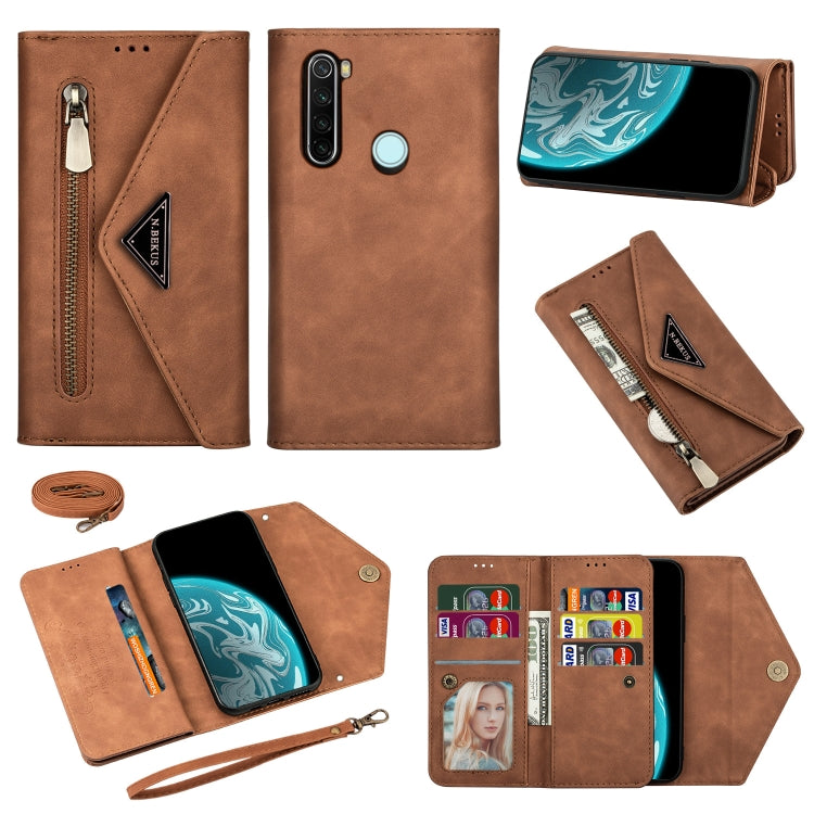Skin Feel Zipper Horizontal Flip Leather Case with Holder & Card Slots & Photo Frame & Lanyard & Long Rope, For Xiaomi Redmi 8A, For Xiaomi Redmi K30, For Xiaomi Redmi K30 Pro, For Xiaomi Redmi Note 7, For Xiaomi Redmi Note 8 Pro, For Xiaomi Redmi Note...