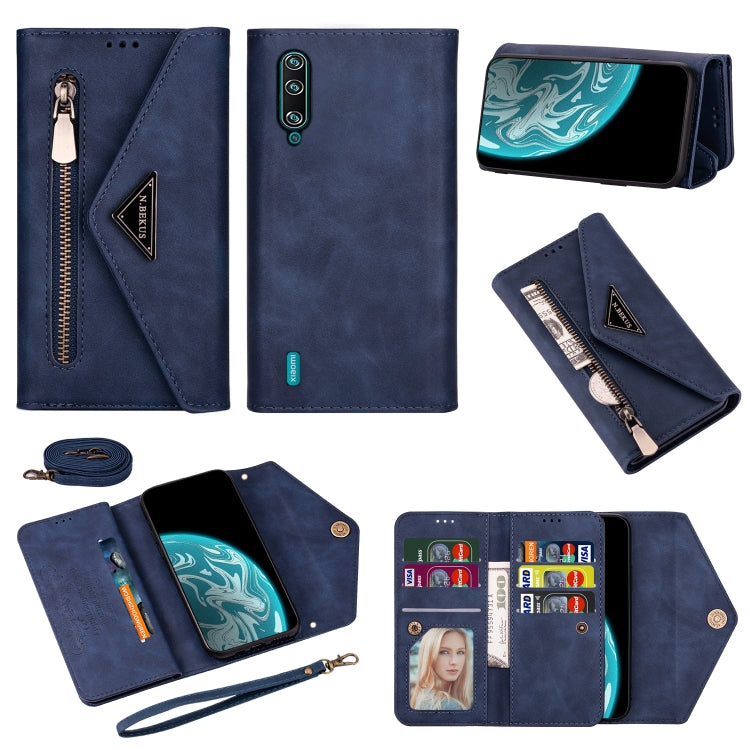Skin Feel Zipper Horizontal Flip Leather Case with Holder & Card Slots & Photo Frame & Lanyard & Long Rope, For Xiaomi Mi CC9, For Xiaomi Mi CC9 Pro