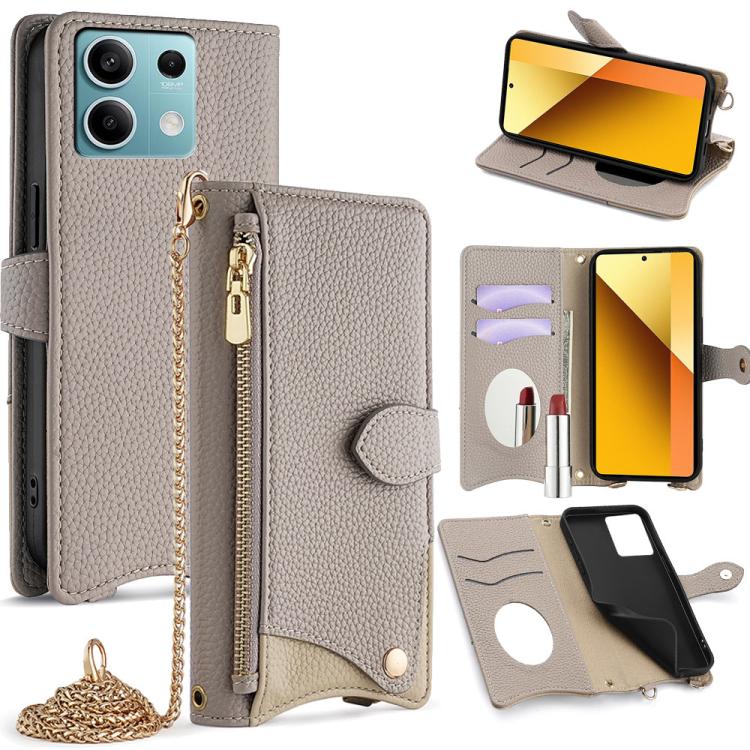 Crossbody Chain Fishtail Litchi Leather Phone Case, For Redmi Turbo 4 / Xiaomi Poco X7 Pro, For Redmi Note 14 Pro 4G, For Redmi Note 14 4G 163.25mm, For Redmi Note 13 4G, For Redmi K70E / Xiaomi Poco X6 Pro