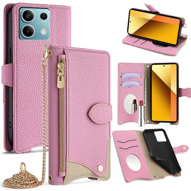 Crossbody Chain Fishtail Litchi Leather Phone Case, For Redmi Turbo 4 / Xiaomi Poco X7 Pro, For Redmi Note 14 Pro 4G, For Redmi Note 14 4G 163.25mm, For Redmi Note 13 4G, For Redmi K70E / Xiaomi Poco X6 Pro