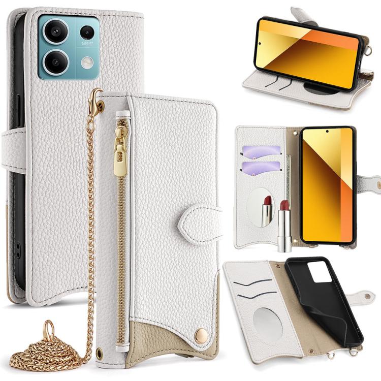Crossbody Chain Fishtail Litchi Leather Phone Case, For Redmi Turbo 4 / Xiaomi Poco X7 Pro, For Redmi Note 14 Pro 4G, For Redmi Note 14 4G 163.25mm, For Redmi Note 13 4G, For Redmi K70E / Xiaomi Poco X6 Pro