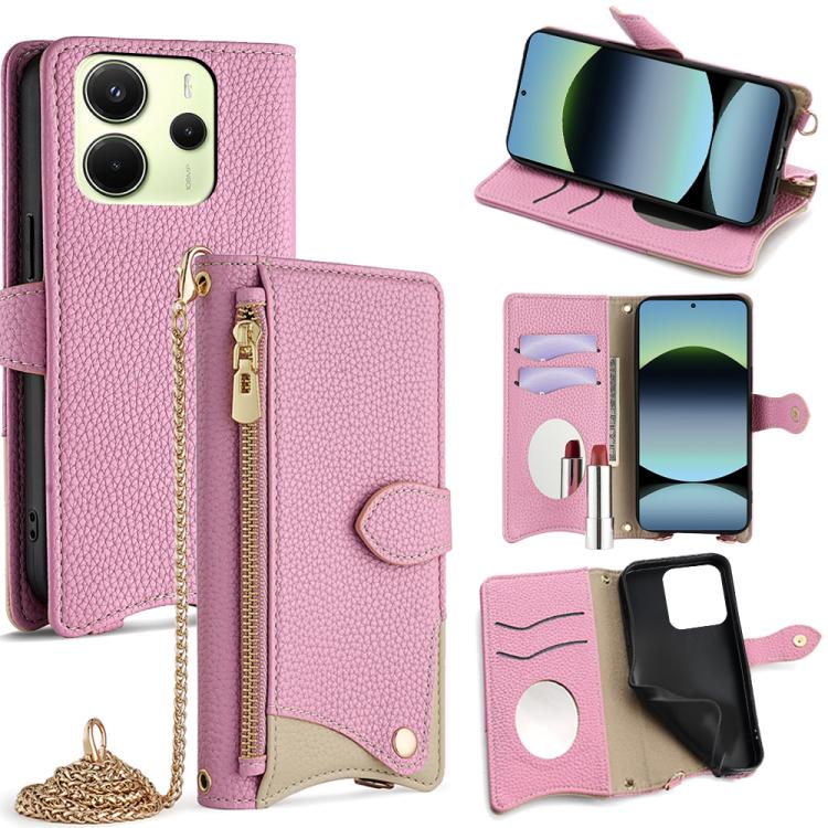 Crossbody Chain Fishtail Litchi Leather Phone Case, For Redmi Turbo 4 / Xiaomi Poco X7 Pro, For Redmi Note 14 Pro 4G, For Redmi Note 14 4G 163.25mm, For Redmi Note 13 4G, For Redmi K70E / Xiaomi Poco X6 Pro
