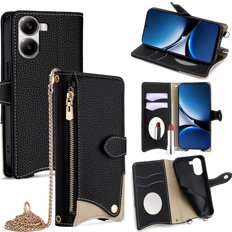 Crossbody Chain Fishtail Litchi Leather Phone Case, For Redmi Turbo 4 / Xiaomi Poco X7 Pro, For Redmi Note 14 Pro 4G, For Redmi Note 14 4G 163.25mm, For Redmi Note 13 4G, For Redmi K70E / Xiaomi Poco X6 Pro