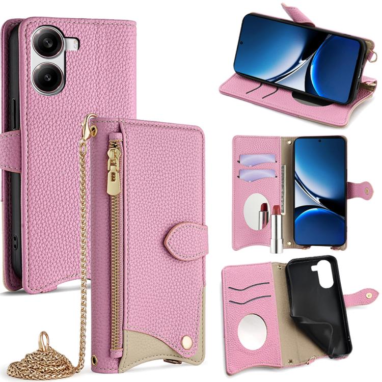 Crossbody Chain Fishtail Litchi Leather Phone Case, For Redmi Turbo 4 / Xiaomi Poco X7 Pro, For Redmi Note 14 Pro 4G, For Redmi Note 14 4G 163.25mm, For Redmi Note 13 4G, For Redmi K70E / Xiaomi Poco X6 Pro