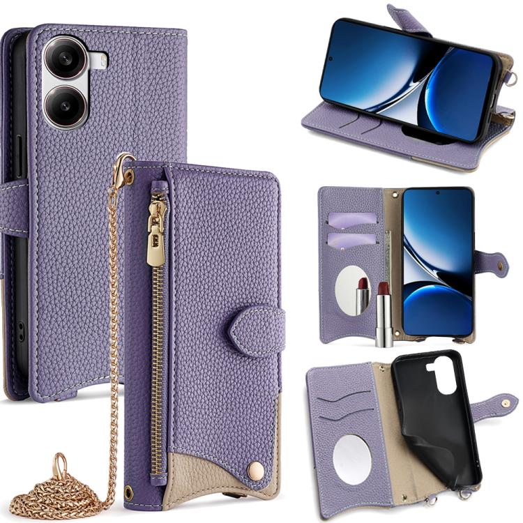 Crossbody Chain Fishtail Litchi Leather Phone Case, For Redmi Turbo 4 / Xiaomi Poco X7 Pro, For Redmi Note 14 Pro 4G, For Redmi Note 14 4G 163.25mm, For Redmi Note 13 4G, For Redmi K70E / Xiaomi Poco X6 Pro