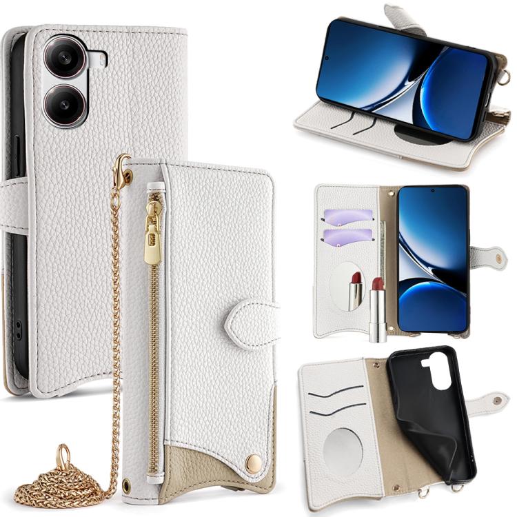 Crossbody Chain Fishtail Litchi Leather Phone Case, For Redmi Turbo 4 / Xiaomi Poco X7 Pro, For Redmi Note 14 Pro 4G, For Redmi Note 14 4G 163.25mm, For Redmi Note 13 4G, For Redmi K70E / Xiaomi Poco X6 Pro