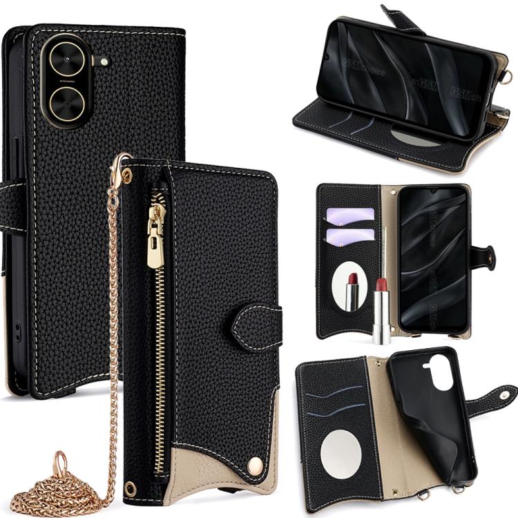 Crossbody Chain Fishtail Litchi Leather Phone Case, For Redmi K90, For Redmi K90 Pro Max, For Redmi 15C 5G / 4G EU 173mm / Poco C85 5G, For Redmi 15C 5G / 4G Global 171mm / Poco C85 4G, For Redmi K80 Ultra, For Redmi A5 4G 171.7mm, For Redmi Note 14S 4...