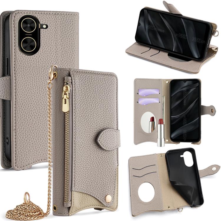 Crossbody Chain Fishtail Litchi Leather Phone Case, For Redmi K90, For Redmi K90 Pro Max, For Redmi 15C 5G / 4G EU 173mm / Poco C85 5G, For Redmi 15C 5G / 4G Global 171mm / Poco C85 4G, For Redmi K80 Ultra, For Redmi A5 4G 171.7mm, For Redmi Note 14S 4...