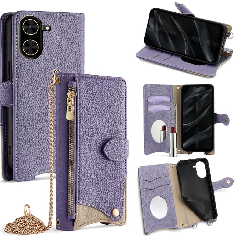Crossbody Chain Fishtail Litchi Leather Phone Case, For Redmi K90, For Redmi K90 Pro Max, For Redmi 15C 5G / 4G EU 173mm / Poco C85 5G, For Redmi 15C 5G / 4G Global 171mm / Poco C85 4G, For Redmi K80 Ultra, For Redmi A5 4G 171.7mm, For Redmi Note 14S 4...