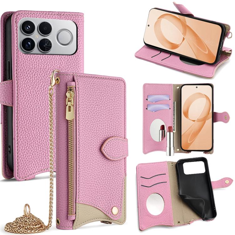 Crossbody Chain Fishtail Litchi Leather Phone Case, For Redmi K90, For Redmi K90 Pro Max, For Redmi 15C 5G / 4G EU 173mm / Poco C85 5G, For Redmi 15C 5G / 4G Global 171mm / Poco C85 4G, For Redmi K80 Ultra, For Redmi A5 4G 171.7mm, For Redmi Note 14S 4...