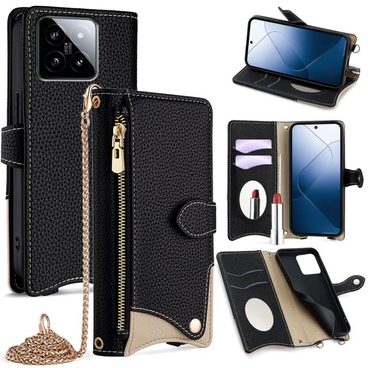 Crossbody Chain Fishtail Litchi Leather Phone Case, For Xiaomi 17 Pro Max, For Xiaomi 17 Pro, For Xiaomi 17, For Xiaomi Civi 5 Pro, For Xiaomi 15 Ultra, For Xiaomi 14