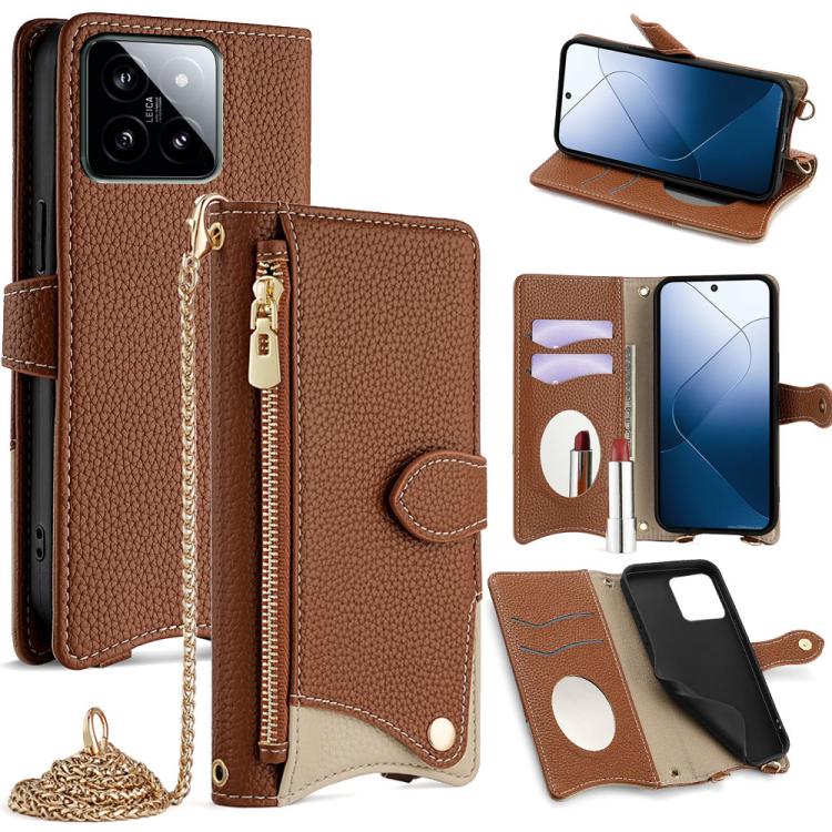Crossbody Chain Fishtail Litchi Leather Phone Case, For Xiaomi 17 Pro Max, For Xiaomi 17 Pro, For Xiaomi 17, For Xiaomi Civi 5 Pro, For Xiaomi 15 Ultra, For Xiaomi 14