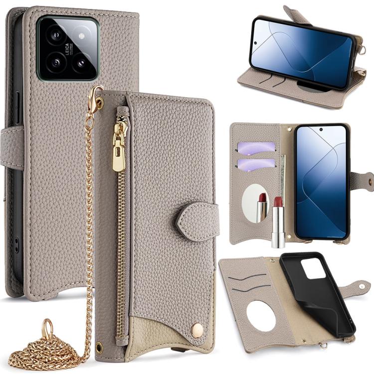 Crossbody Chain Fishtail Litchi Leather Phone Case, For Xiaomi 17 Pro Max, For Xiaomi 17 Pro, For Xiaomi 17, For Xiaomi Civi 5 Pro, For Xiaomi 15 Ultra, For Xiaomi 14