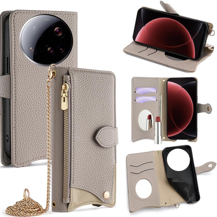 Crossbody Chain Fishtail Litchi Leather Phone Case, For Xiaomi 17 Pro Max, For Xiaomi 17 Pro, For Xiaomi 17, For Xiaomi Civi 5 Pro, For Xiaomi 15 Ultra, For Xiaomi 14