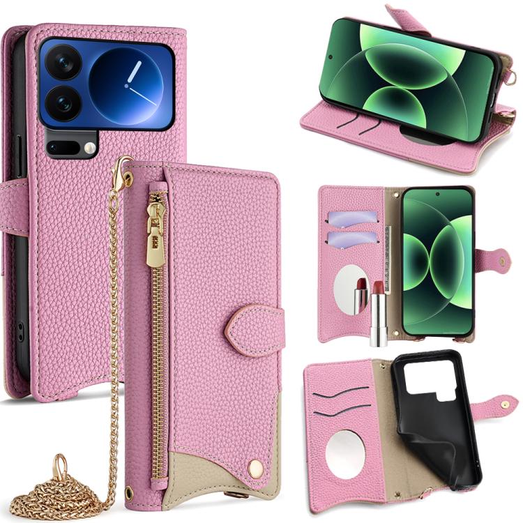 Crossbody Chain Fishtail Litchi Leather Phone Case, For Xiaomi 17 Pro Max, For Xiaomi 17 Pro, For Xiaomi 17, For Xiaomi Civi 5 Pro, For Xiaomi 15 Ultra, For Xiaomi 14