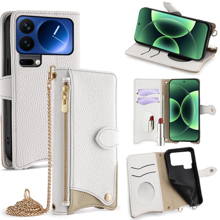 Crossbody Chain Fishtail Litchi Leather Phone Case, For Xiaomi 17 Pro Max, For Xiaomi 17 Pro, For Xiaomi 17, For Xiaomi Civi 5 Pro, For Xiaomi 15 Ultra, For Xiaomi 14