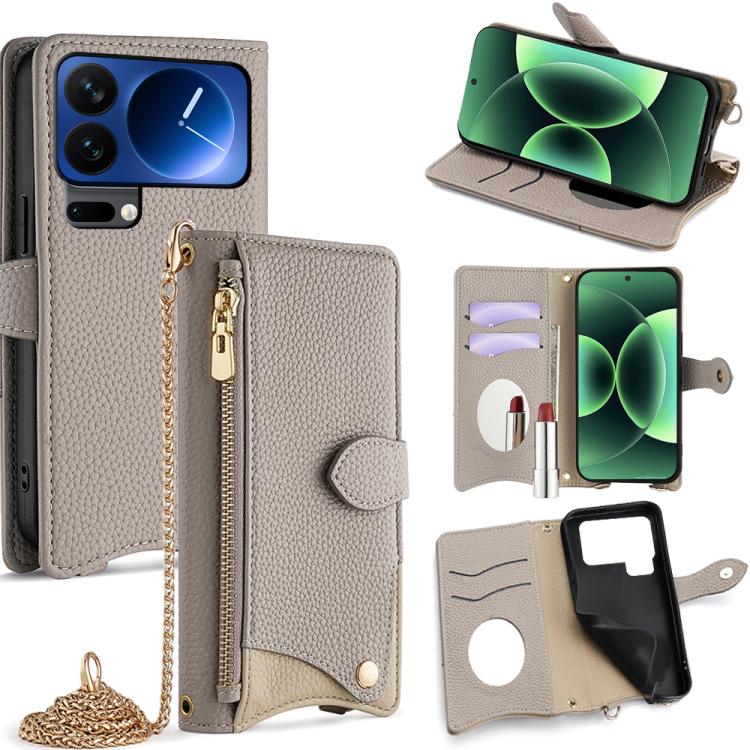 Crossbody Chain Fishtail Litchi Leather Phone Case, For Xiaomi 17 Pro Max, For Xiaomi 17 Pro, For Xiaomi 17, For Xiaomi Civi 5 Pro, For Xiaomi 15 Ultra, For Xiaomi 14