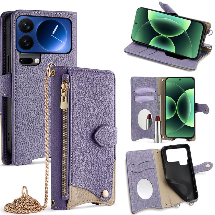 Crossbody Chain Fishtail Litchi Leather Phone Case, For Xiaomi 17 Pro Max, For Xiaomi 17 Pro, For Xiaomi 17, For Xiaomi Civi 5 Pro, For Xiaomi 15 Ultra, For Xiaomi 14