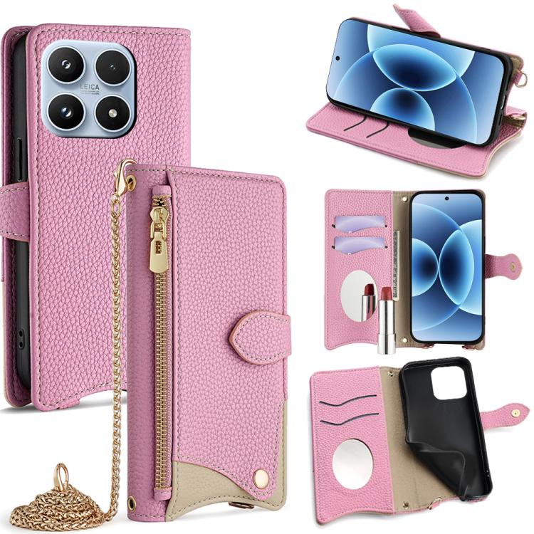 Crossbody Chain Fishtail Litchi Leather Phone Case, For Xiaomi 17 Pro Max, For Xiaomi 17 Pro, For Xiaomi 17, For Xiaomi Civi 5 Pro, For Xiaomi 15 Ultra, For Xiaomi 14
