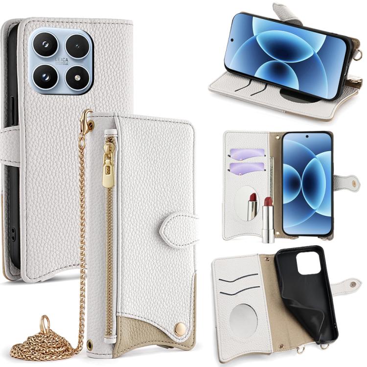 Crossbody Chain Fishtail Litchi Leather Phone Case, For Xiaomi 17 Pro Max, For Xiaomi 17 Pro, For Xiaomi 17, For Xiaomi Civi 5 Pro, For Xiaomi 15 Ultra, For Xiaomi 14