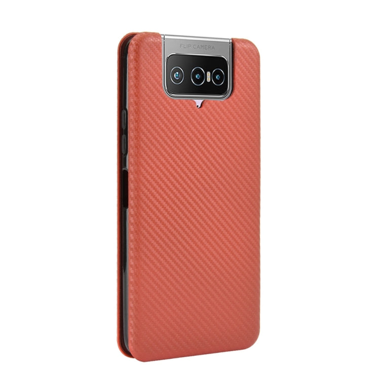Carbon Fiber Texture Magnetic Horizontal Flip TPU + PC + PU Leather Case with Card Slot, For Asus Zenfone 7 ZS670KS / ZenFone 7 Pro ZS671KS