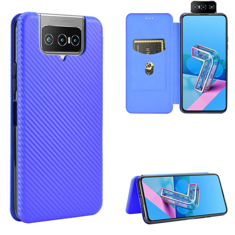 Carbon Fiber Texture Magnetic Horizontal Flip TPU + PC + PU Leather Case with Card Slot, For Asus Zenfone 7 ZS670KS / ZenFone 7 Pro ZS671KS