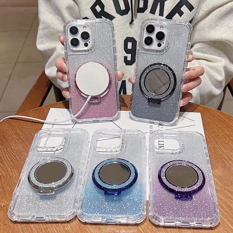 Mirror Holder Glitterr MagSafe Phone Case, For iPhone 11 Pro Max, For iPhone 11