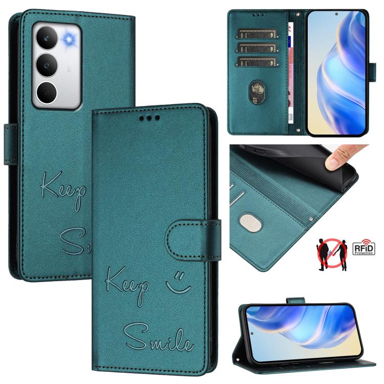 Smile Embossing RFID Leather Phone Case, For Realme 16 Pro 5G Global, For Realme C71 4G India / Note 70 4G, For Realme C85 5G / 15x 5G India, For Realme P4 Pro 5G, For Realme P4 5G, For Realme 15T 5G Global, For Realme 15 / 15 Pro 5G Global            ...