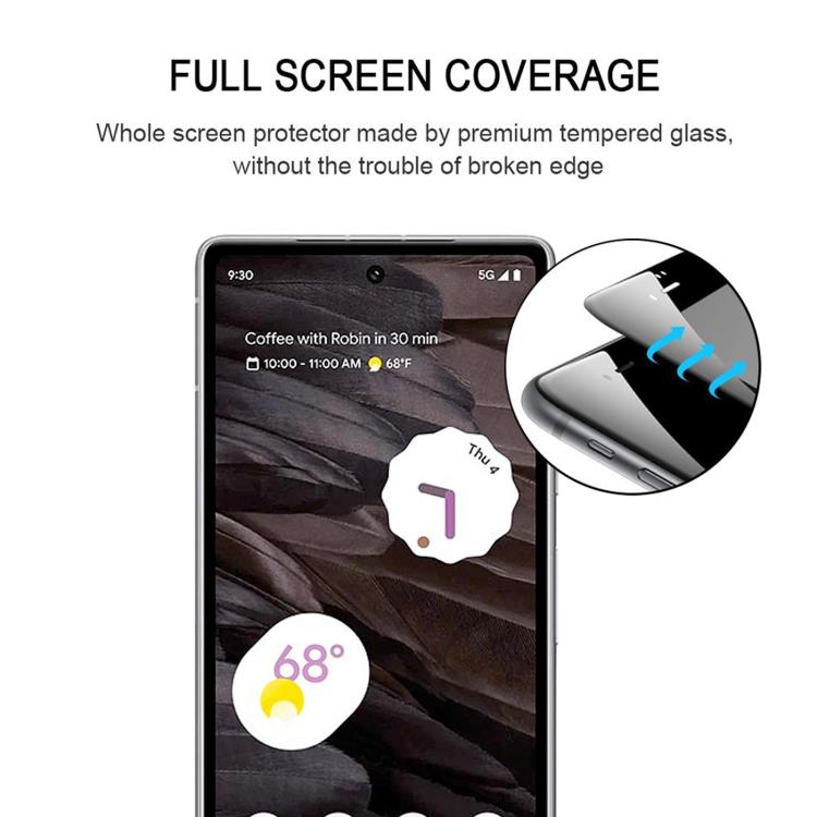 Silk Printing High Aluminum Full Screen Tempered Glass Film, For Google Pixel 7a