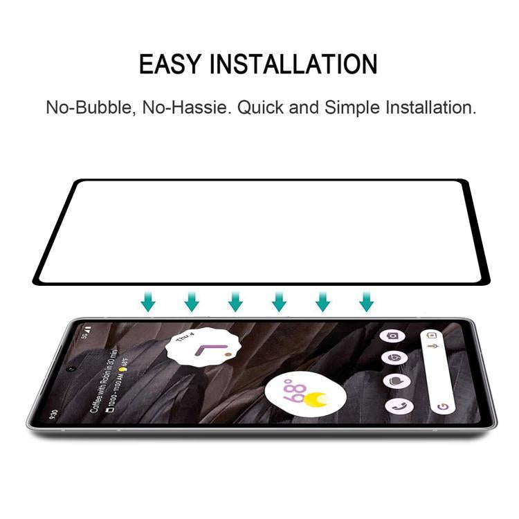 Silk Printing High Aluminum Full Screen Tempered Glass Film, For Google Pixel 7a